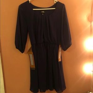 Navy blue dress with belt